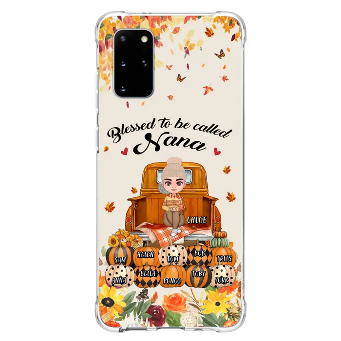 Custom Personalized Grandma Autumn Phone Case - Gift Idea For Grandma - Upto 10 Kids -  Case For iPhone/Samsung - Blessed To Be Called Nana