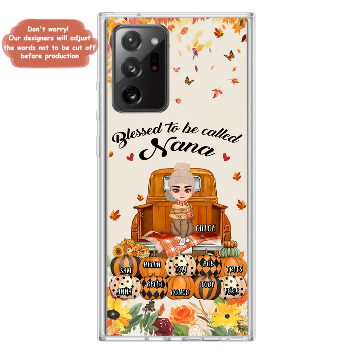 Custom Personalized Grandma Autumn Phone Case - Gift Idea For Grandma - Upto 10 Kids -  Case For iPhone/Samsung - Blessed To Be Called Nana