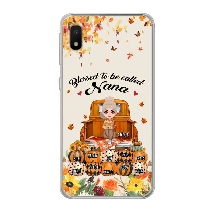 Custom Personalized Grandma Autumn Phone Case - Gift Idea For Grandma - Upto 10 Kids -  Case For iPhone/Samsung - Blessed To Be Called Nana