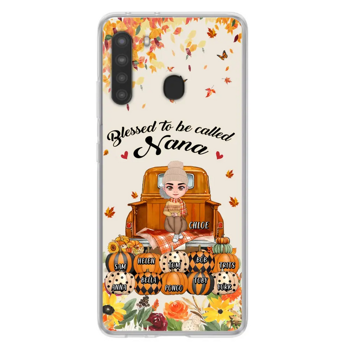 Custom Personalized Grandma Autumn Phone Case - Gift Idea For Grandma - Upto 10 Kids -  Case For iPhone/Samsung - Blessed To Be Called Nana