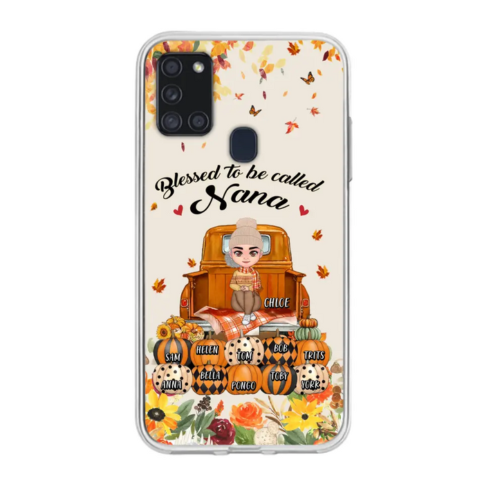 Custom Personalized Grandma Autumn Phone Case - Gift Idea For Grandma - Upto 10 Kids -  Case For iPhone/Samsung - Blessed To Be Called Nana