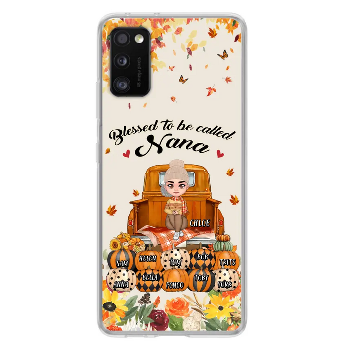 Custom Personalized Grandma Autumn Phone Case - Gift Idea For Grandma - Upto 10 Kids -  Case For iPhone/Samsung - Blessed To Be Called Nana