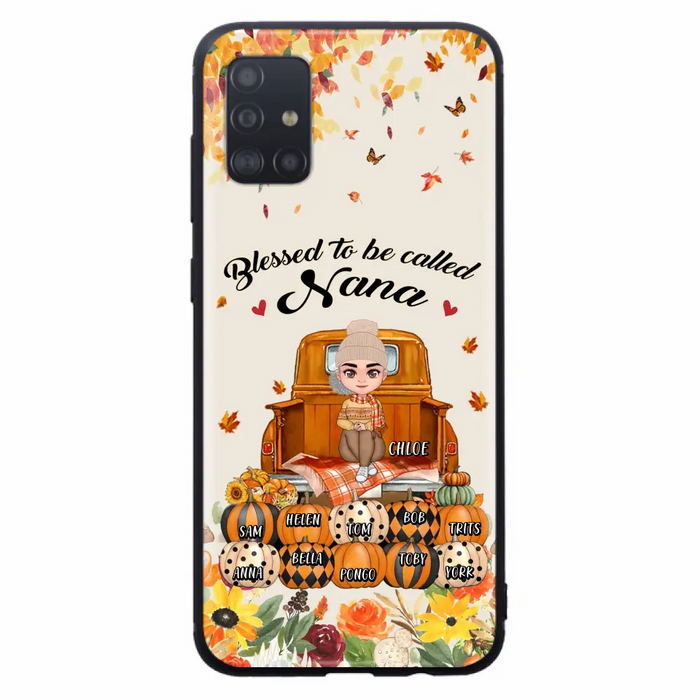 Custom Personalized Grandma Autumn Phone Case - Gift Idea For Grandma - Upto 10 Kids -  Case For iPhone/Samsung - Blessed To Be Called Nana