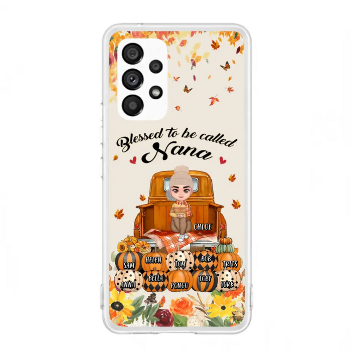 Custom Personalized Grandma Autumn Phone Case - Gift Idea For Grandma - Upto 10 Kids -  Case For iPhone/Samsung - Blessed To Be Called Nana