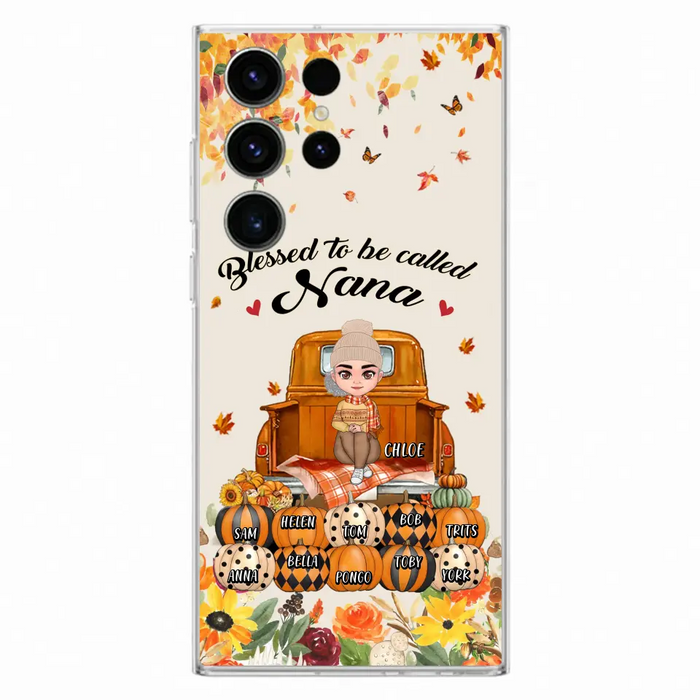 Custom Personalized Grandma Autumn Phone Case - Gift Idea For Grandma - Upto 10 Kids -  Case For iPhone/Samsung - Blessed To Be Called Nana