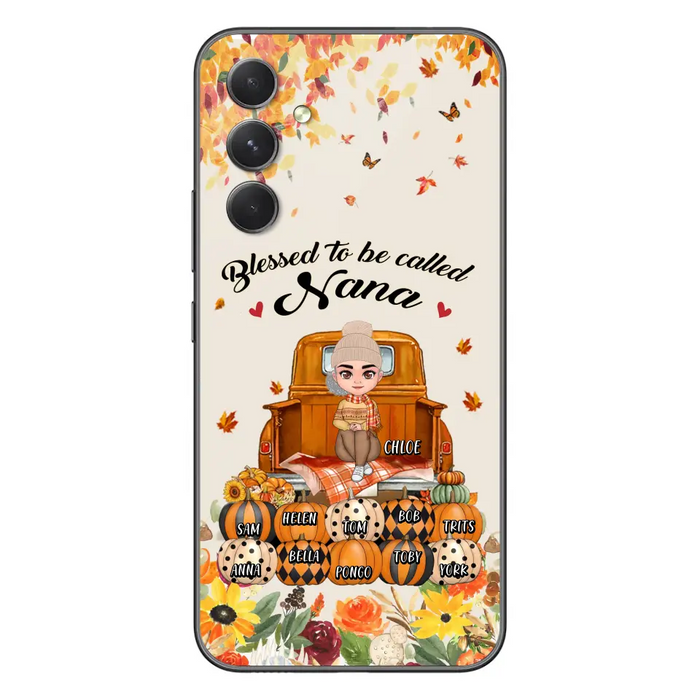 Custom Personalized Grandma Autumn Phone Case - Gift Idea For Grandma - Upto 10 Kids -  Case For iPhone/Samsung - Blessed To Be Called Nana