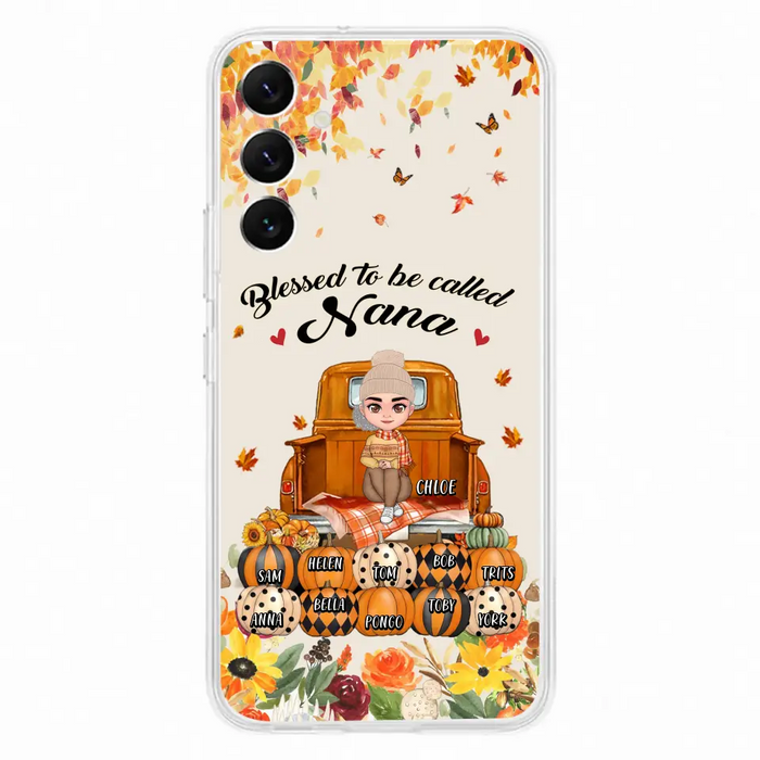 Custom Personalized Grandma Autumn Phone Case - Gift Idea For Grandma - Upto 10 Kids -  Case For iPhone/Samsung - Blessed To Be Called Nana