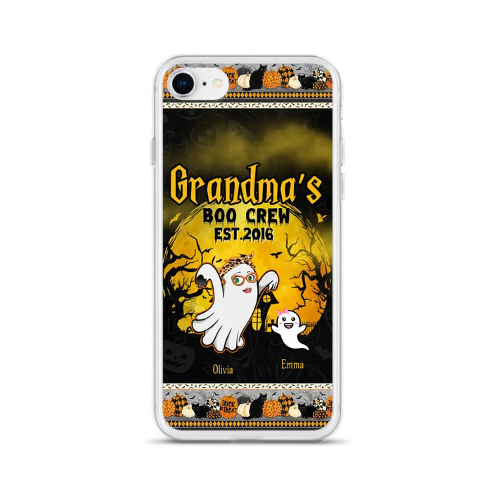 Custom Personalized Grandma Phone Case - Halloween Gift For Grandma - Upto 7 Kids - Grandma's Boo Crew - Case For iPhone/ Samsung