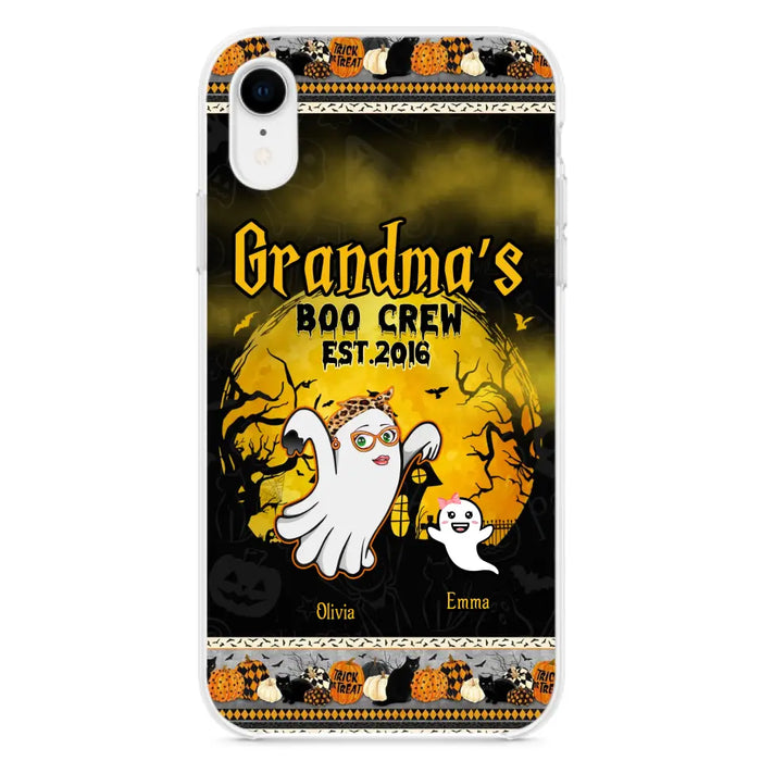 Custom Personalized Grandma Phone Case - Halloween Gift For Grandma - Upto 7 Kids - Grandma's Boo Crew - Case For iPhone/ Samsung