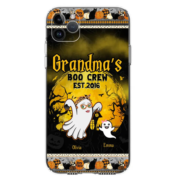 Custom Personalized Grandma Phone Case - Halloween Gift For Grandma - Upto 7 Kids - Grandma's Boo Crew - Case For iPhone/ Samsung