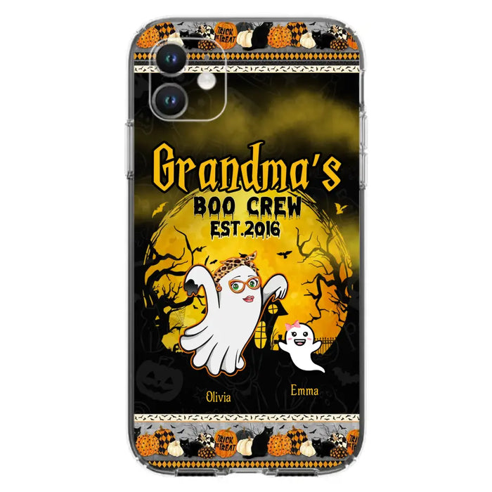 Custom Personalized Grandma Phone Case - Halloween Gift For Grandma - Upto 7 Kids - Grandma's Boo Crew - Case For iPhone/ Samsung