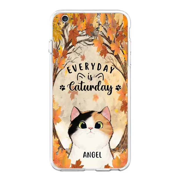 Custom Personalized Cat Phone Case For iPhone And Samsung - Gift Idea For Cat Lover - Up to 6 Cats - Everyday Is Caturday