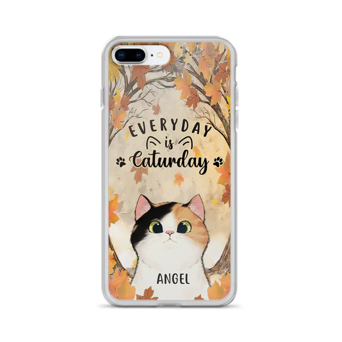 Custom Personalized Cat Phone Case For iPhone And Samsung - Gift Idea For Cat Lover - Up to 6 Cats - Everyday Is Caturday