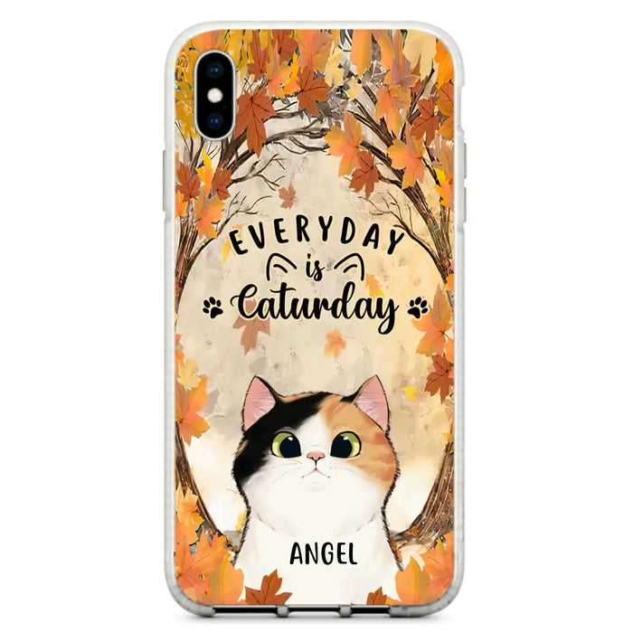 Custom Personalized Cat Phone Case For iPhone And Samsung - Gift Idea For Cat Lover - Up to 6 Cats - Everyday Is Caturday