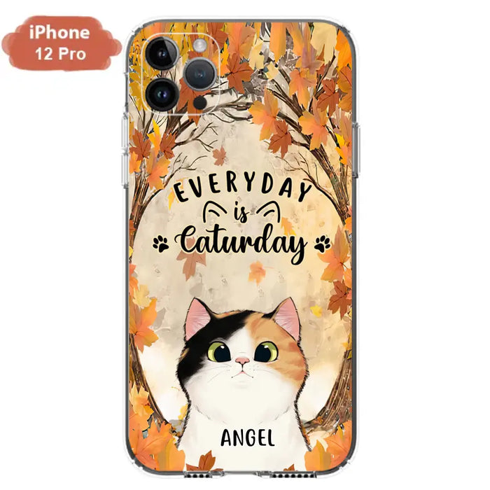 Custom Personalized Cat Phone Case For iPhone And Samsung - Gift Idea For Cat Lover - Up to 6 Cats - Everyday Is Caturday