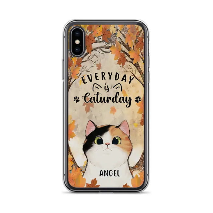 Custom Personalized Cat Phone Case For iPhone And Samsung - Gift Idea For Cat Lover - Up to 6 Cats - Everyday Is Caturday