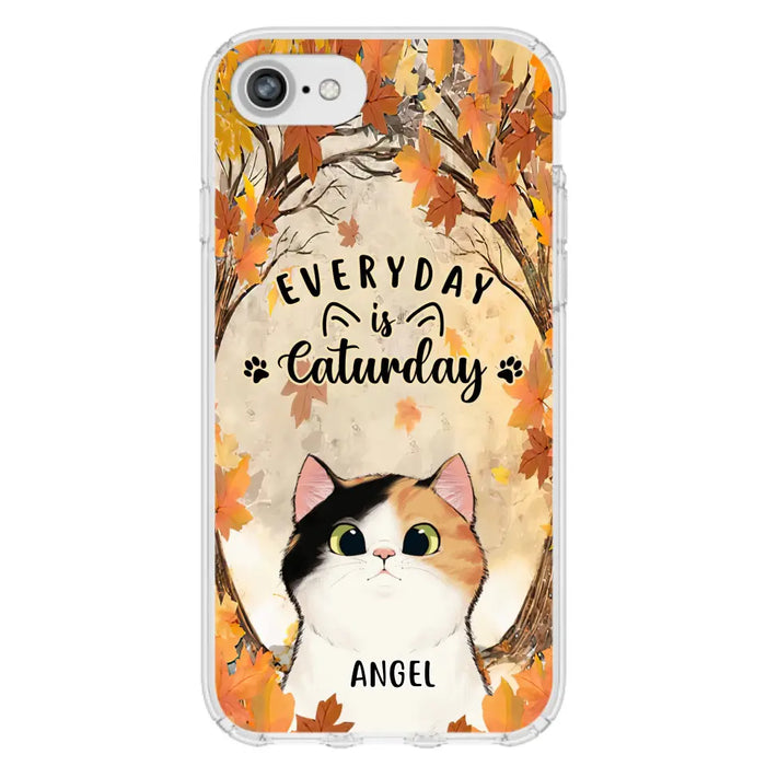 Custom Personalized Cat Phone Case For iPhone And Samsung - Gift Idea For Cat Lover - Up to 6 Cats - Everyday Is Caturday