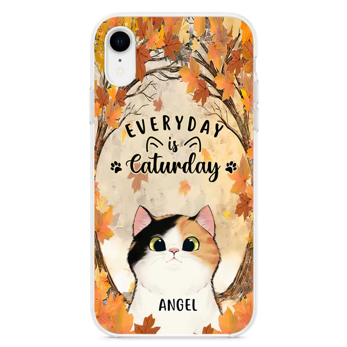 Custom Personalized Cat Phone Case For iPhone And Samsung - Gift Idea For Cat Lover - Up to 6 Cats - Everyday Is Caturday