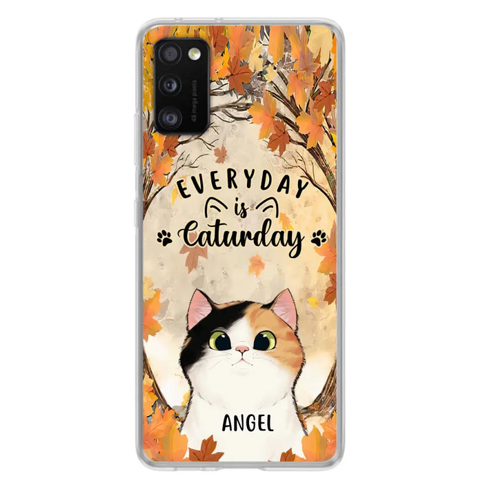 Custom Personalized Cat Phone Case For iPhone And Samsung - Gift Idea For Cat Lover - Up to 6 Cats - Everyday Is Caturday