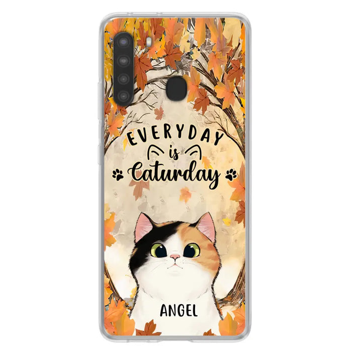 Custom Personalized Cat Phone Case For iPhone And Samsung - Gift Idea For Cat Lover - Up to 6 Cats - Everyday Is Caturday