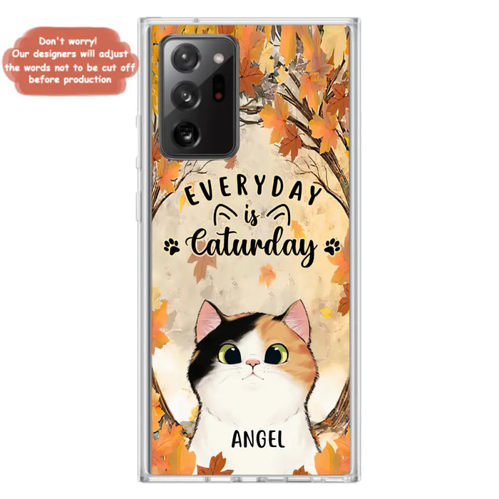 Custom Personalized Cat Phone Case For iPhone And Samsung - Gift Idea For Cat Lover - Up to 6 Cats - Everyday Is Caturday