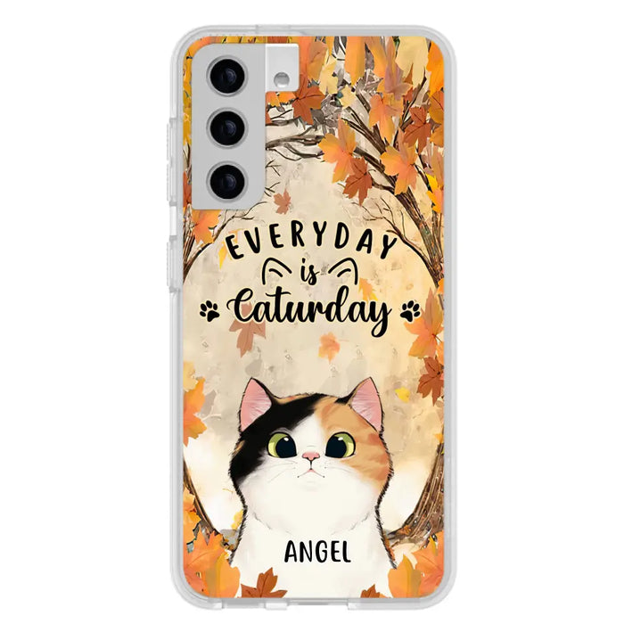 Custom Personalized Cat Phone Case For iPhone And Samsung - Gift Idea For Cat Lover - Up to 6 Cats - Everyday Is Caturday