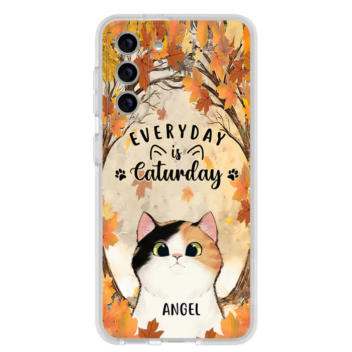 Custom Personalized Cat Phone Case For iPhone And Samsung - Gift Idea For Cat Lover - Up to 6 Cats - Everyday Is Caturday