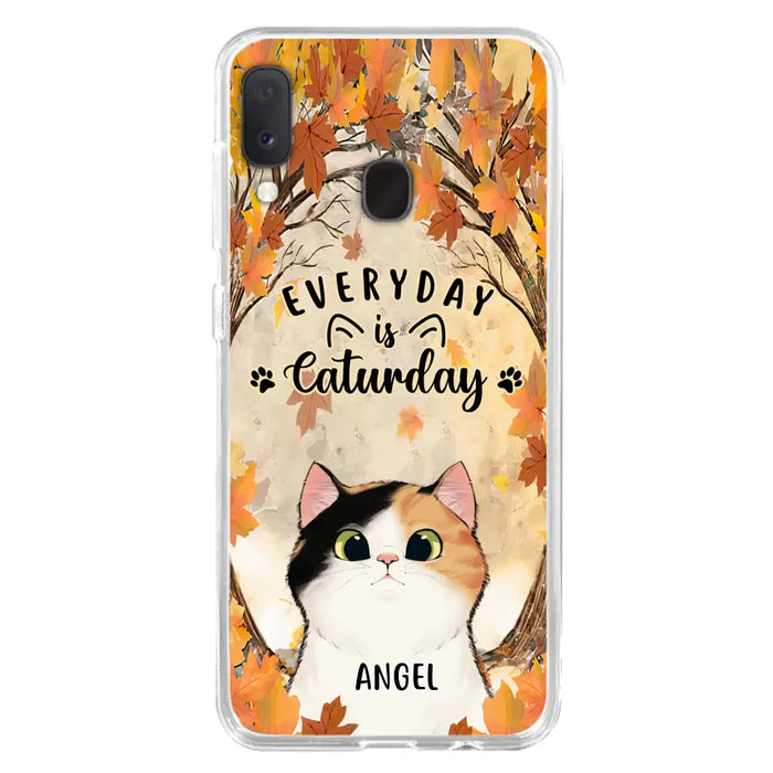 Custom Personalized Cat Phone Case For iPhone And Samsung - Gift Idea For Cat Lover - Up to 6 Cats - Everyday Is Caturday