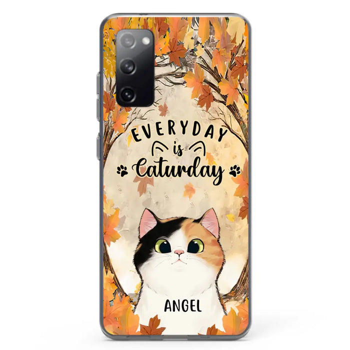 Custom Personalized Cat Phone Case For iPhone And Samsung - Gift Idea For Cat Lover - Up to 6 Cats - Everyday Is Caturday