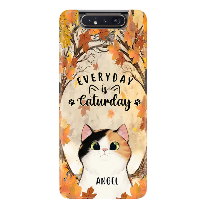 Custom Personalized Cat Phone Case For iPhone And Samsung - Gift Idea For Cat Lover - Up to 6 Cats - Everyday Is Caturday