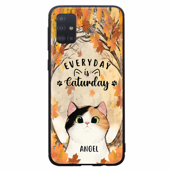 Custom Personalized Cat Phone Case For iPhone And Samsung - Gift Idea For Cat Lover - Up to 6 Cats - Everyday Is Caturday