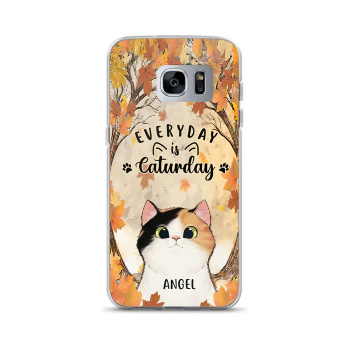 Custom Personalized Cat Phone Case For iPhone And Samsung - Gift Idea For Cat Lover - Up to 6 Cats - Everyday Is Caturday