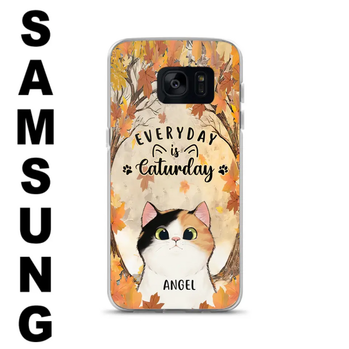 Custom Personalized Cat Phone Case For iPhone And Samsung - Gift Idea For Cat Lover - Up to 6 Cats - Everyday Is Caturday