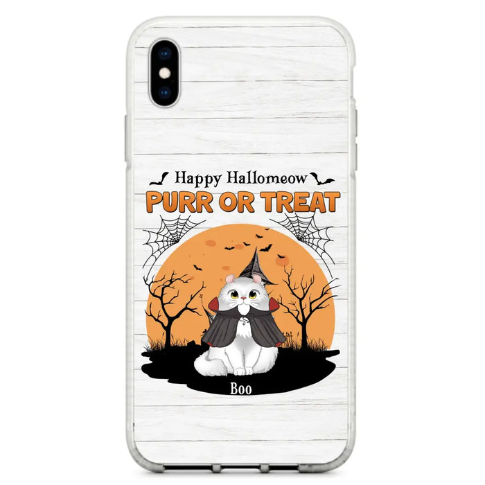 Custom Personalized Meowloween Phone Case - Up to 6 Cats - Halloween Gift Idea for Cat Lovers - Happy Hallomeow - Case for iPhone/Samsung