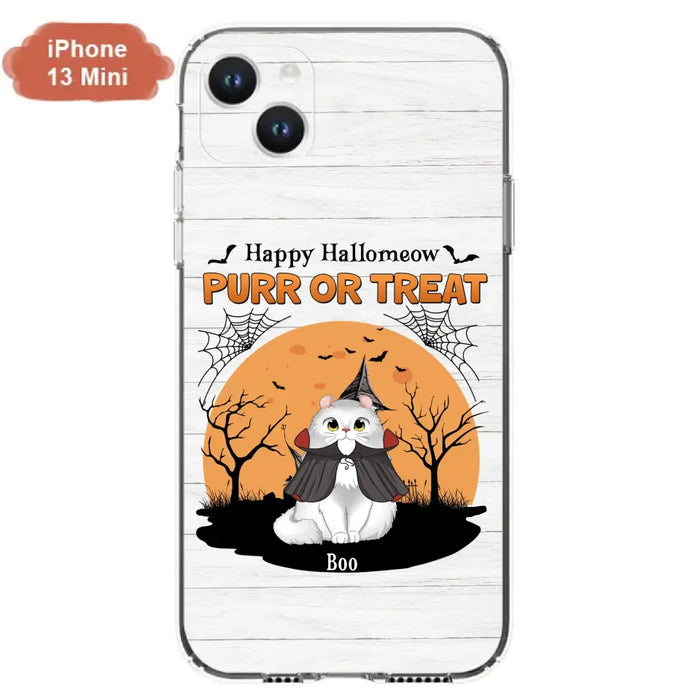 Custom Personalized Meowloween Phone Case - Up to 6 Cats - Halloween Gift Idea for Cat Lovers - Happy Hallomeow - Case for iPhone/Samsung