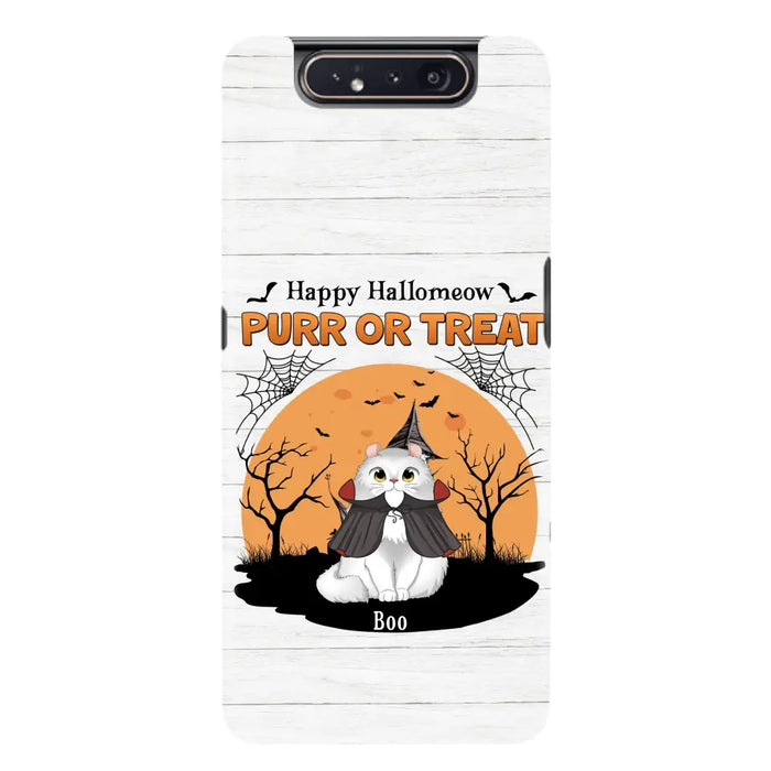 Custom Personalized Meowloween Phone Case - Up to 6 Cats - Halloween Gift Idea for Cat Lovers - Happy Hallomeow - Case for iPhone/Samsung