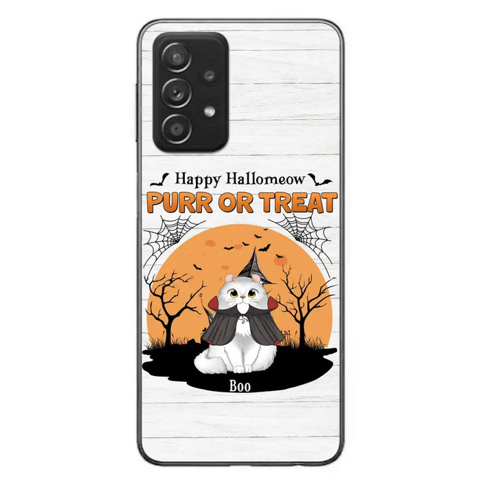 Custom Personalized Meowloween Phone Case - Up to 6 Cats - Halloween Gift Idea for Cat Lovers - Happy Hallomeow - Case for iPhone/Samsung