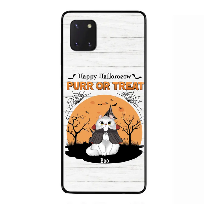 Custom Personalized Meowloween Phone Case - Up to 6 Cats - Halloween Gift Idea for Cat Lovers - Happy Hallomeow - Case for iPhone/Samsung