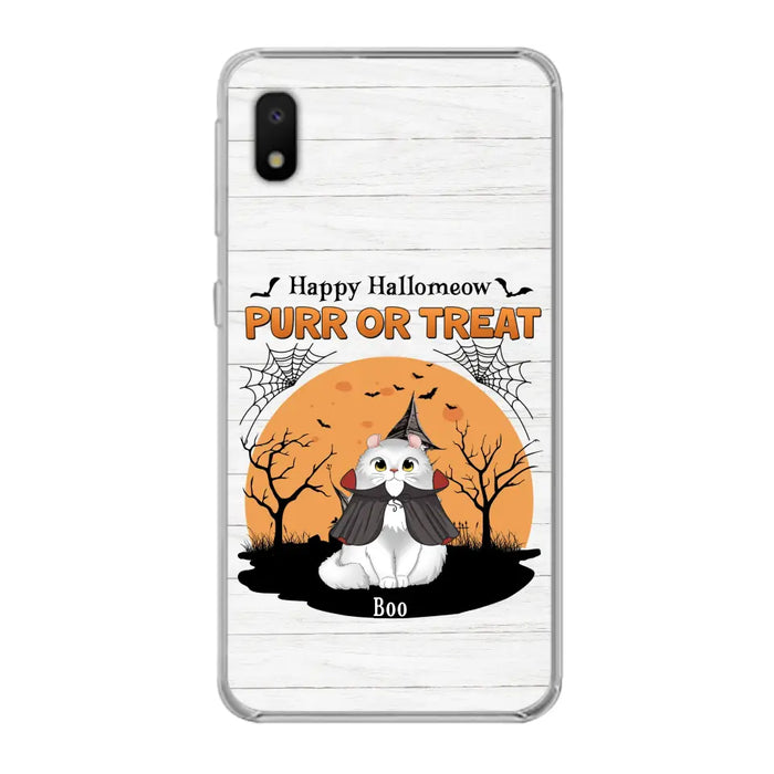 Custom Personalized Meowloween Phone Case - Up to 6 Cats - Halloween Gift Idea for Cat Lovers - Happy Hallomeow - Case for iPhone/Samsung