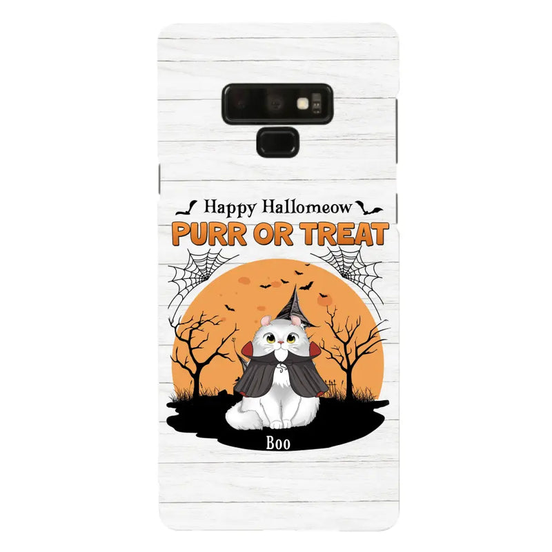 Custom Personalized Meowloween Phone Case - Up to 6 Cats - Halloween Gift Idea for Cat Lovers - Happy Hallomeow - Case for iPhone/Samsung