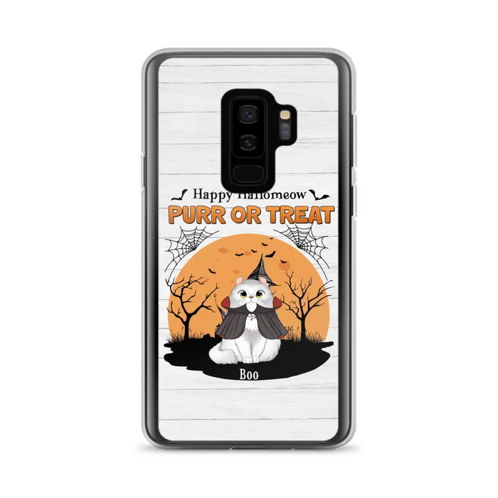 Custom Personalized Meowloween Phone Case - Up to 6 Cats - Halloween Gift Idea for Cat Lovers - Happy Hallomeow - Case for iPhone/Samsung