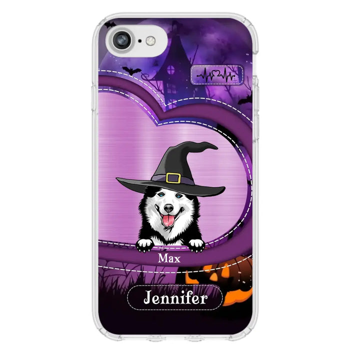 Custom Personalized Dog Halloween Phone Case - Gift Idea For Dog Lover/ Halloween - Upto 3 Dogs -  Case For iPhone/Samsung