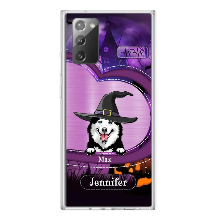 Custom Personalized Dog Halloween Phone Case - Gift Idea For Dog Lover/ Halloween - Upto 3 Dogs -  Case For iPhone/Samsung