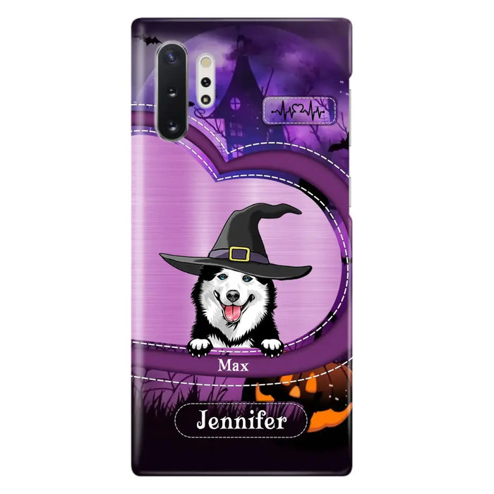 Custom Personalized Dog Halloween Phone Case - Gift Idea For Dog Lover/ Halloween - Upto 3 Dogs -  Case For iPhone/Samsung