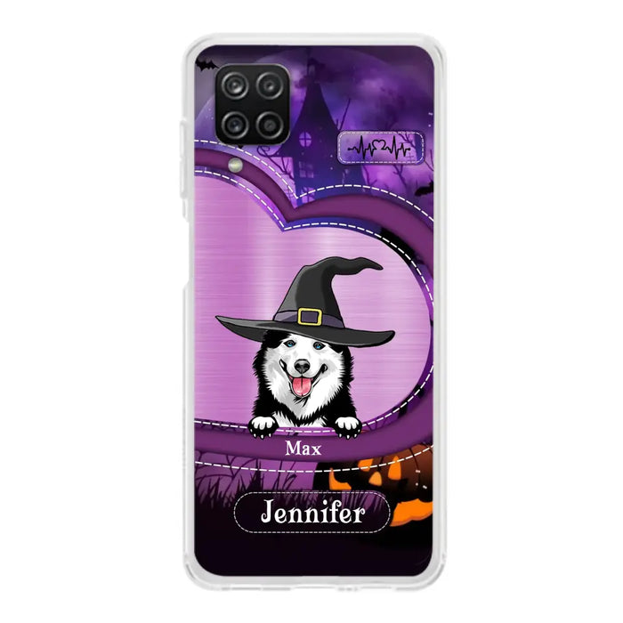 Custom Personalized Dog Halloween Phone Case - Gift Idea For Dog Lover/ Halloween - Upto 3 Dogs -  Case For iPhone/Samsung