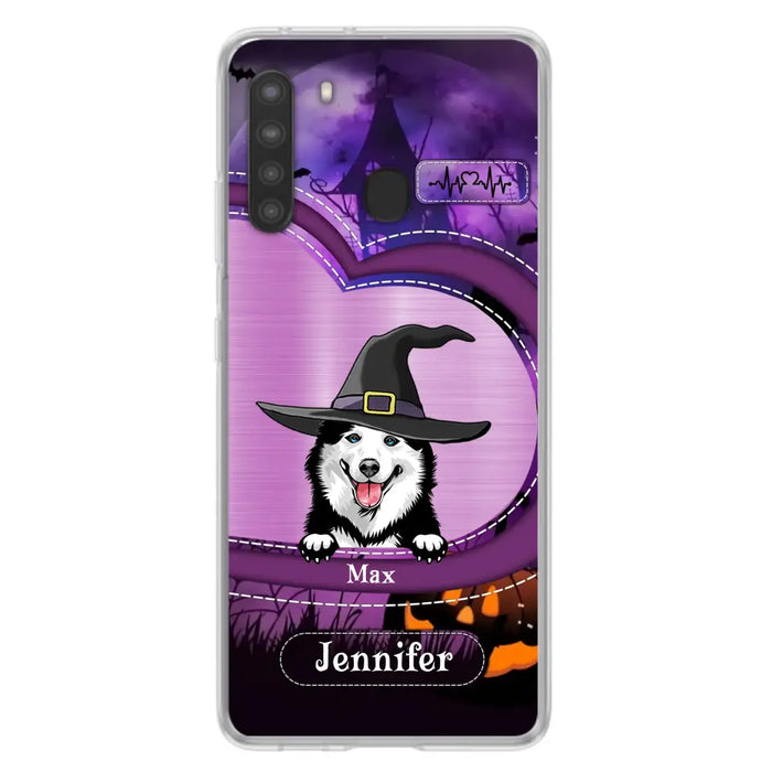 Custom Personalized Dog Halloween Phone Case - Gift Idea For Dog Lover/ Halloween - Upto 3 Dogs -  Case For iPhone/Samsung