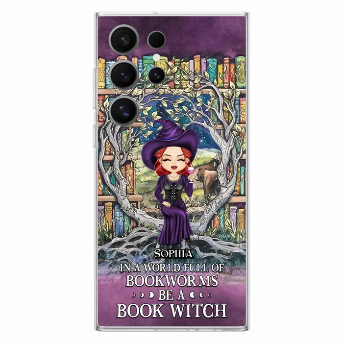 Personalized Witch Phone Case - Halloween Gift Idea For Witch Lovers/Book Lovers - In A World Full Of Bookworms Be A Book Witch - Case For iPhone/Samsung