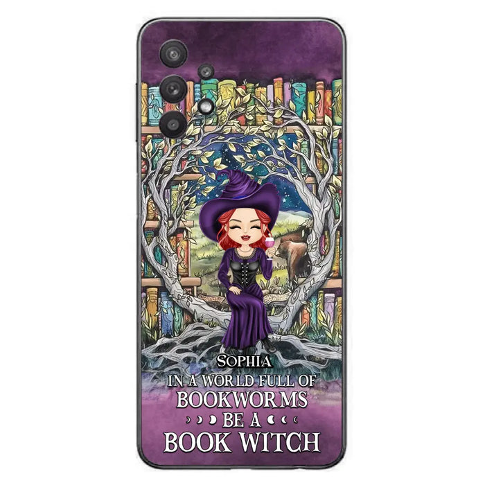 Personalized Witch Phone Case - Halloween Gift Idea For Witch Lovers/Book Lovers - In A World Full Of Bookworms Be A Book Witch - Case For iPhone/Samsung