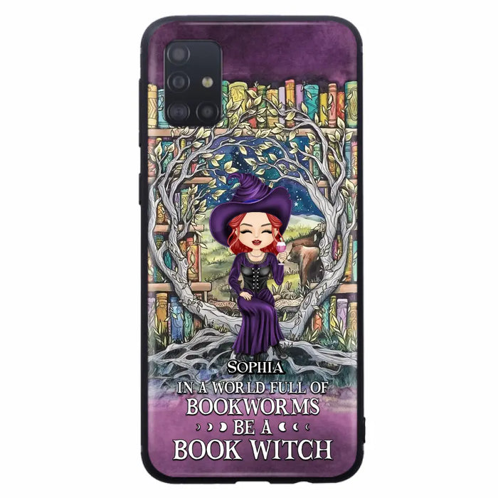 Personalized Witch Phone Case - Halloween Gift Idea For Witch Lovers/Book Lovers - In A World Full Of Bookworms Be A Book Witch - Case For iPhone/Samsung