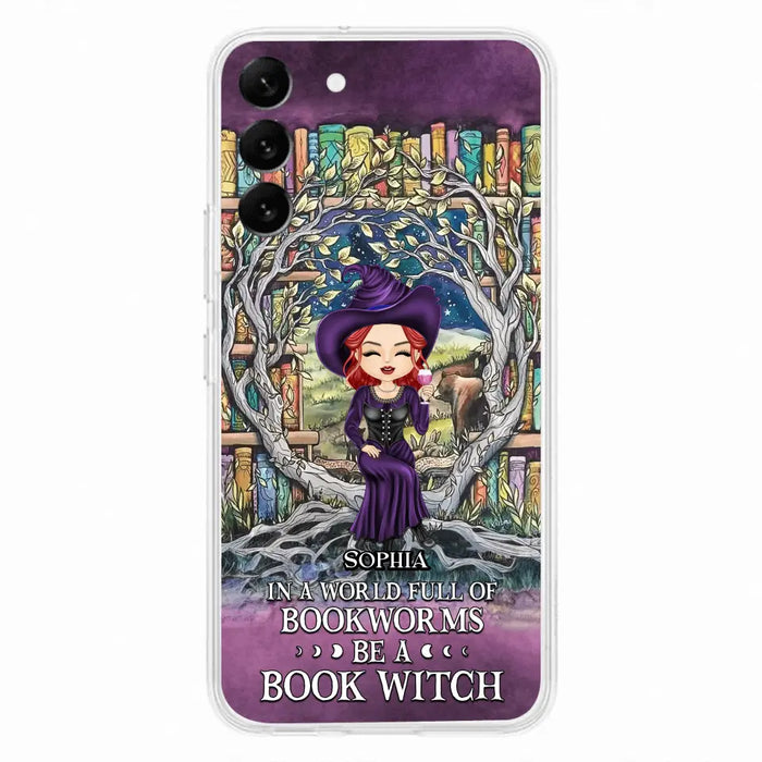 Personalized Witch Phone Case - Halloween Gift Idea For Witch Lovers/Book Lovers - In A World Full Of Bookworms Be A Book Witch - Case For iPhone/Samsung